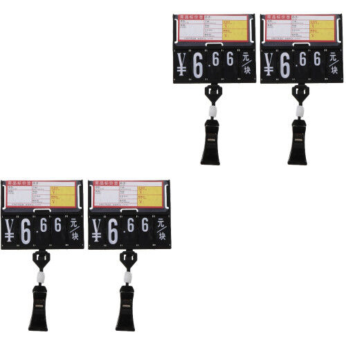 4Stk Schild Clips Schwarz Für Supermarkt Stabile Befestigung 2