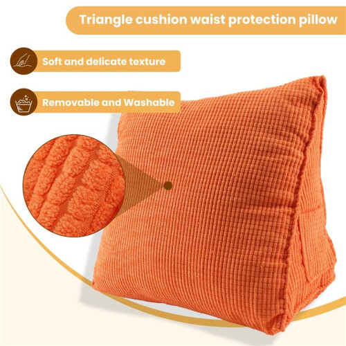 Solid Color Reading Backrest Cushion Wedge Pillow Thick Lumbar Back Pad
