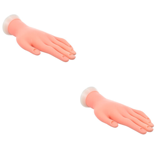 2Stk Maniküre Trainingshände Rosa Professionelles Nagelkunst 2