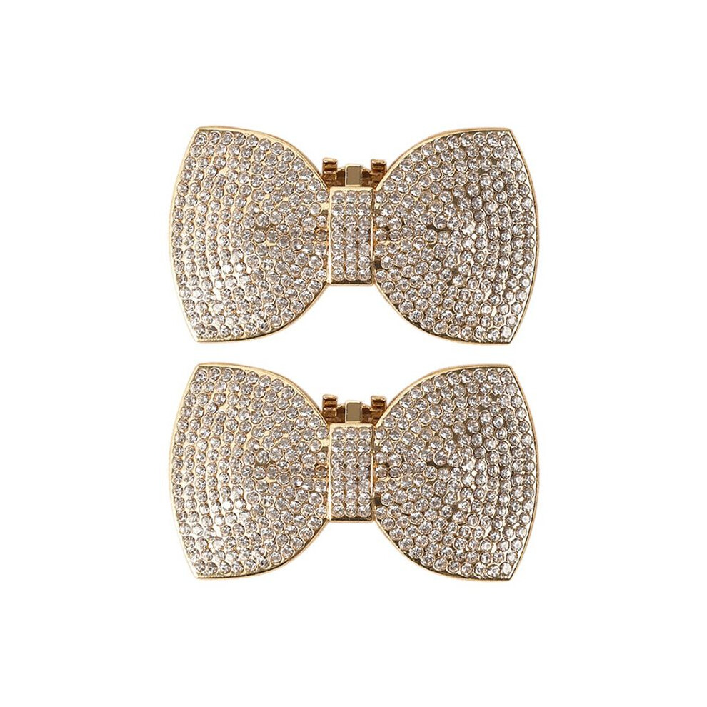 1 Paio Di Strass Brillanti Con Fiocco E Fiocco, Scarpe Da Sposa, Feste Di Nozze, Decorazioni Per Tacchi Alti, Accessori, Oro