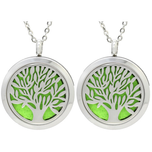 2Stk Essential Oil Halskette Baum Locket Diffuser Schmuck Bunt 1