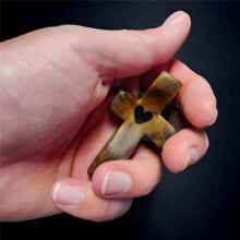 Croci Cuore Regalo di Incoraggiamento Regali Antistress in Legno con Punta Delle Croci Tascabili Regalo Croci di Legno Portatili