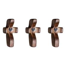 Crosses Heart Encouragement Gift Wooden Fingertip Stress Relief Gifts Pocket Crosses Gift Handheld Wooden Crosses