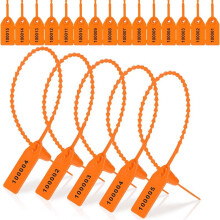 1000 Pcs Plastic Tamper Seals Fire Extinguisher Tags Security Tags Seals Safety Numbered Zip Ties Labels Orange