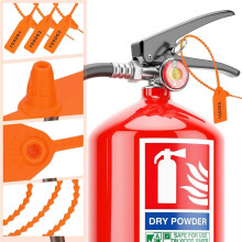 1000 Pcs Plastic Tamper Seals Fire Extinguisher Tags Security Tags Seals Safety Numbered Zip Ties Labels Orange