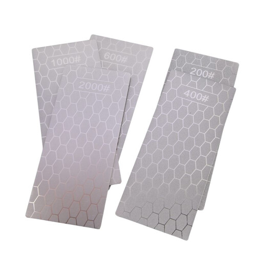 Diamond Sharpening Stones, 5PCS Diamond Sharpening Plates with Honeycomb Surface Plate 200/400/600/1000/2000 Grit 2