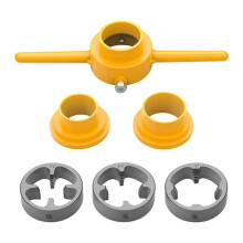 6Pcs PVC Thread Maker Tool Pipe Threader Plumbing Tool Kit Pipe Round Die Set with 3 Dies 1/2 In,3/4in and 1in NPT Die Set