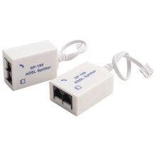 2st DSL-Filterdelare ADSL-Delare för Telefonlinje Hane Till 2 RJ11 6P4C/6P2C Telefonmodemomvandlaradapter