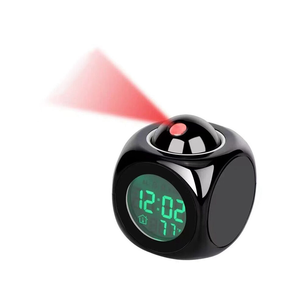 Projection Alarm Clock Ceiling Display Snooze Desk Table Clock Voice Multifunction Digital Projection Clock Black Semoic