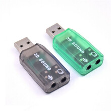 USB Sound Card External Sound Card USB to 3.5Mm Stereo Audio Adapter for Win 7 8 Android Speaker Laptop Headset Green