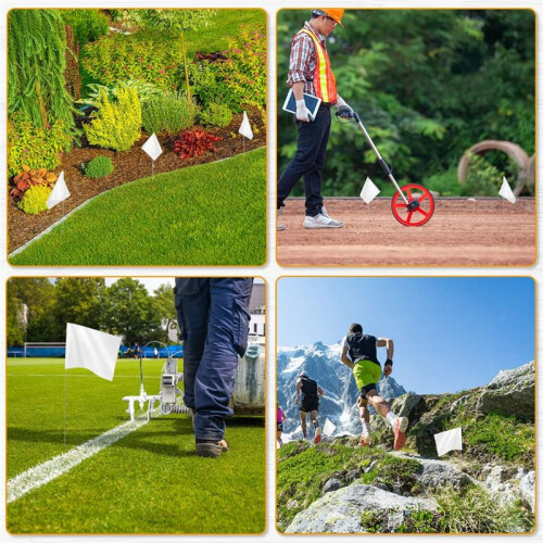 Marking Flags  Flags for Lawn 30 Pack, PVC Small Flags,Marking Flags Lawn Flags, Garden Flags,Survey Flags,White 2