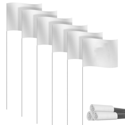 Marking Flags  Flags for Lawn 30 Pack, PVC Small Flags,Marking Flags Lawn Flags, Garden Flags,Survey Flags,White 1