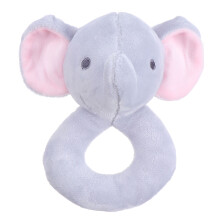2Pièces Jouet Main Bébé Hochet Peluche Gris Animal Et