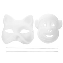 4Pièces Masques Blancs Papier À Peindre Pour Fête Et Carnaval DIY