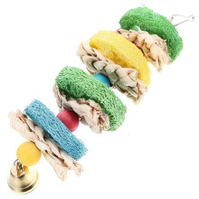 4Pcs Parrot Wooden Swing Toys Bite Resistant Foraging Fun