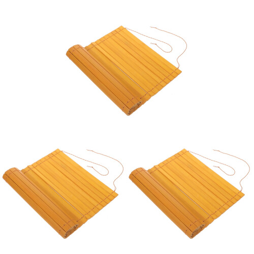3Pièces Supports Bambou Orange Vintage Pour Décor DIY 2