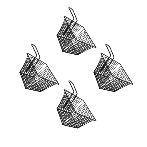4Pcs Sturdy Black Fry Basket Mesh Container for Deep Frying 2