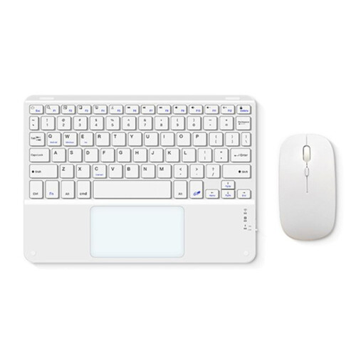 Touchpad  Keyboard with Mouse for PC Tablet Gaming Wireless Keyboard White