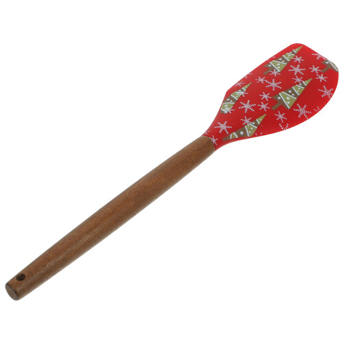 5Pièces Racloirs Silicone Noël Manche Bois Ergonomiques 1