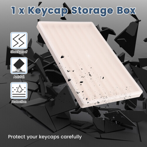 Waterproof Keycap Storage Box with Lid -for Keyboard Keycaps Display and Collection Beige 1