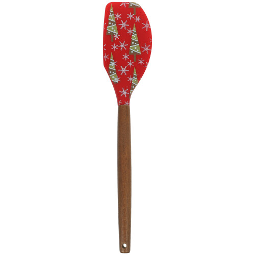 5Pièces Racloirs Silicone Noël Manche Bois Ergonomiques 2