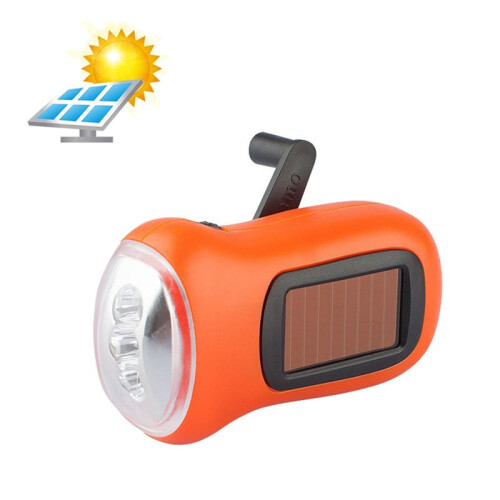 Hand Crank Solar Flashlight LED Emergency Light Tent Flashlight Emergency Hiking Camping and Survival Gear 1