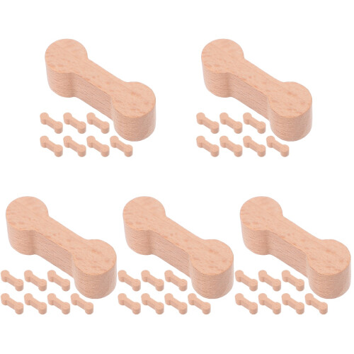 40Pièces Connecteurs De En Bois Beige Pour Train DIY Enfants 2