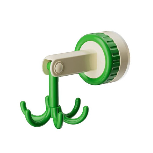 360 Degrees Rotating Folding Hook, Self-Adhesive Suction Cup Hooks Rotating Kitchen Utensil Holder Green