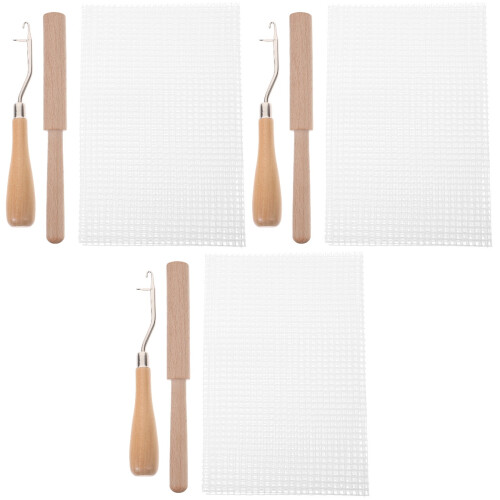 3Ensembles Kits Latch Hook En Bois Multicolores Pour Tapis Brodés DIY 2