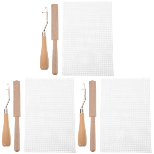 3Ensembles Kits Latch Hook En Bois Multicolores Pour Tapis Brodés DIY 1