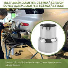 3 Inch to 2.5 Inch OD Stainless Standard Exhaust Pipe Connector Adapter Reducer