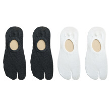2Paires Anti-Dérapantes Coton Fines Blanches