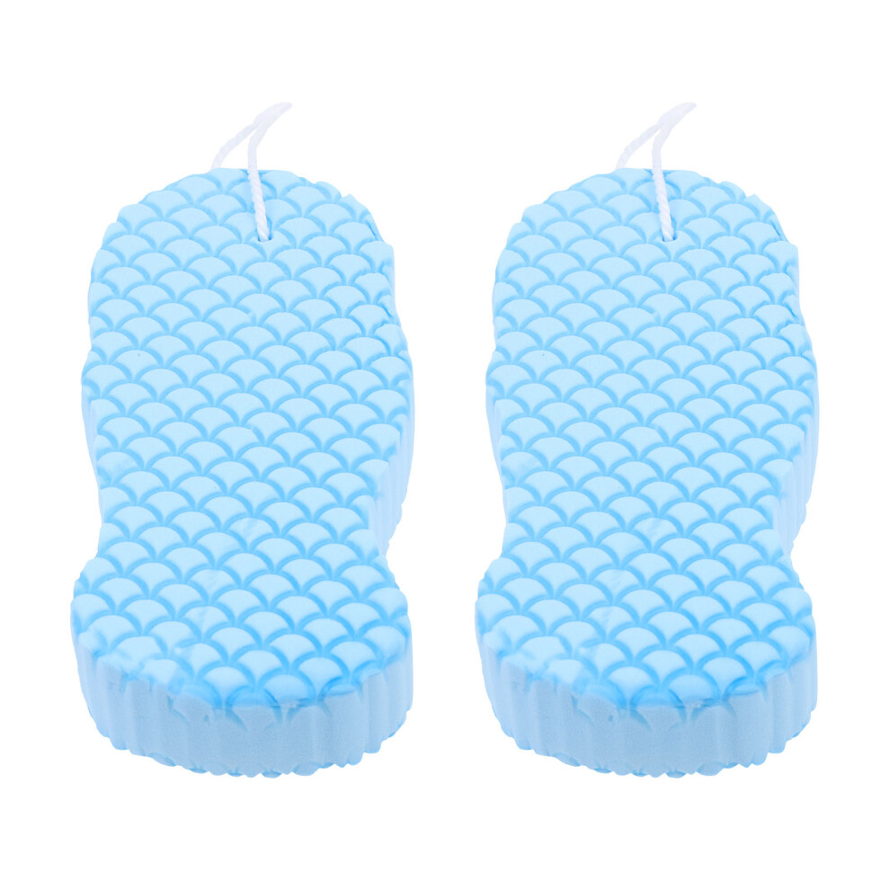 Inoomp 4Pcs Portable Baby Bath Sponge Skin-Friendly Blue Bathing Tool