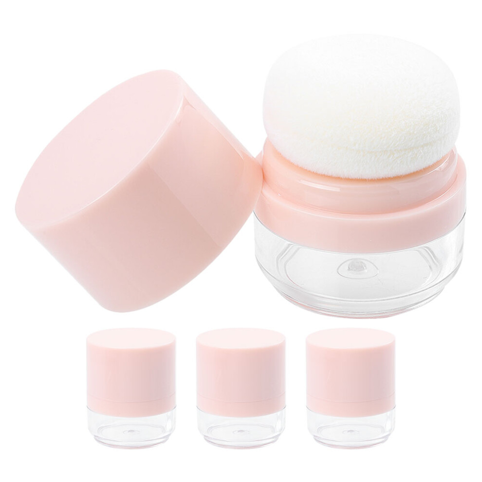 Solustre Pink 8Pcs Portable Loose Powder Boxes Ps Refillable Makeup Containers