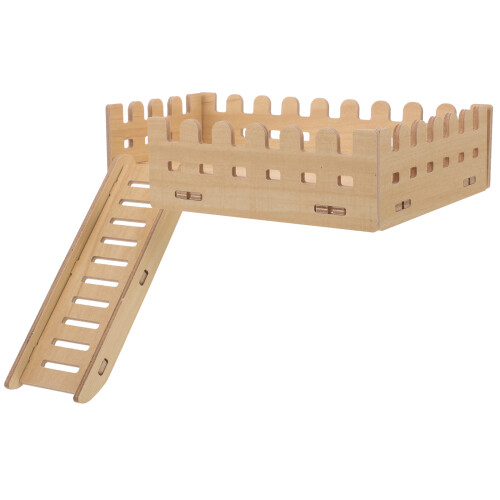 3Pcs Khaki Hamster Platform Toy with Ladder for Cage Decor