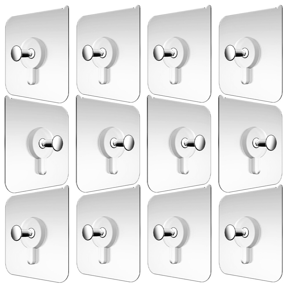 60Pcs Clear Plastic Adhesive Picture Hooks Wall Hanging Kit 3011827801791