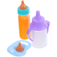 2Sets Blue Doll Feeding Set Plastic Pretend Play Bottles Kids Role Toy