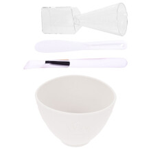 5Sets White Silicone Facial Mask Mixing Bowls for Home Spa Use