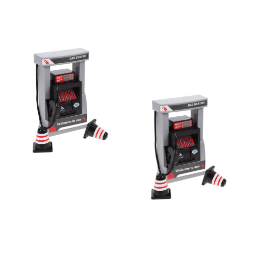 2Sets Decorative Gas Station Model Kit with Mini Roadblocks for Kids 1