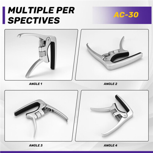AROMA AC-30 Gitarr Capo för Akustisk Gitarr och Elektrisk Gitarr Tryckspänning Justerbara Gitarrtillbehör 2