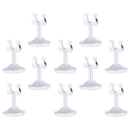 20Pcs Silver Multi-Function Stainless Card Holders Table Number Stands