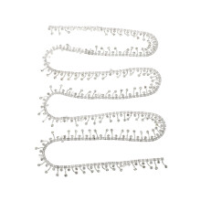 2Pcs Silver Rhinestone Tassel Chain Durable Clothing Decor Accessory