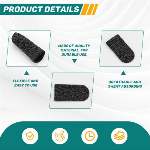 5 Pair Mobile Game Controller Finger Sleeve Sets, Anti-Sweat Reusable Waterproof Breathable Full Press Screen Finger Set 2