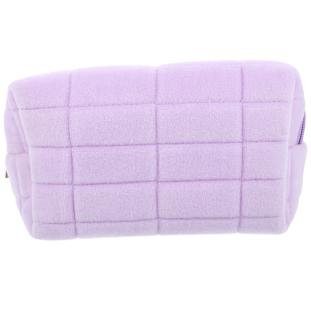 Solustre 3Pcs Toiletry & Makeup Bag Soft Texture Organizer For Home Use Purple