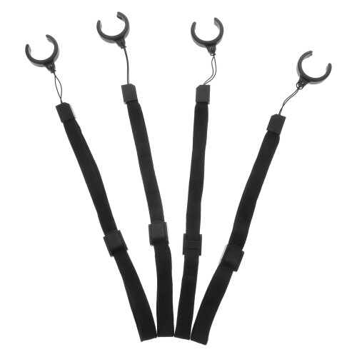 16Pcs Black Durable Polyester Walking Stick Wrist Straps Anti-Slip