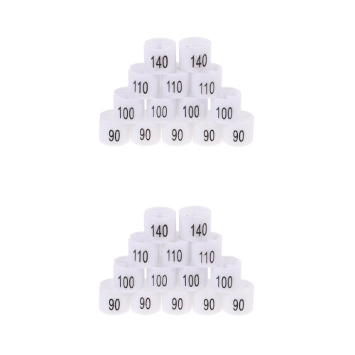 200Pcs Plastic Clothes Hanger Size Circles White Clear Coding Markers 1