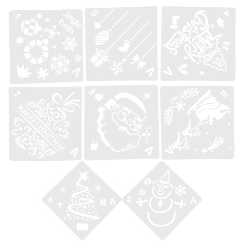 3Sets Portable White Pet DIY Christmas Spray Paint Stencils