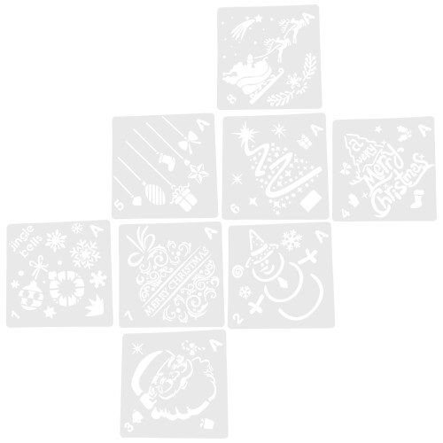 3Sets Portable White Pet DIY Christmas Spray Paint Stencils 2