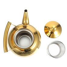 2Pcs Stylish Golden Stainless Steel Tea Pot with Filter for Kitchen