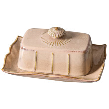 2Sets Khaki Boterservies Met , Keramiek, Voor Kaas